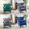 Upholstered Fabric Armchair Wing Fireside Chair Lounge Sofa Cushioned Seat