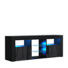 TV Unit Cabinet | TV Stand 145cm | Sideboard with High Gloss Doors | Free LED