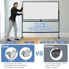 Double-Sided Magnetic Whiteboard 180 x 90 CM on Wheels-Black