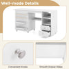Portable Rolling Sewing Cabinet Craft Table with Lockable Casters-White