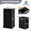 Laundry Cabinet with Basket Freestanding Tilt Out Laundry Hamper W/Drawer-Black
