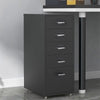 Metal 5 Drawers Filing Pedestal Cabinet Mobile Under Desk Office Chest of Drawer