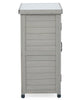 Grey Wooden Garden Storage Cabinet Weather-Resistant Magnetic Closure 2 Shelves