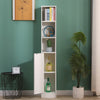 Modern Bathroom Tall Cabinet with Storage Shelf&Door Corner Shelf Bookshelf