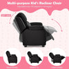 Kids Recliner Chair Adjustable PU Leather Toddler Sofa Chair w/Storage Black