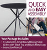 Small Dining Table, Round Black Wooden Effect Top Kitchen Table with Metal Legs