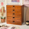 5 Drawers Wooden Storage Box Jewelry Sewing Organiser Case Chest Cabinet Home