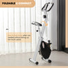 Folding Exercise Bike 8-Level Magnetic Heart Rate Sensor Home Gym Black White