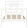 Bed Frame with Headboard White 90x200 Solid Wood U4C6