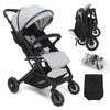 Lightweight Foldable Baby Stroller Pram Pushchair Travel Buggy With Raincover