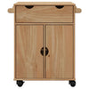Kitchen Trolley Rolling Cart Serving Bar Solid Wood Pine