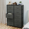 Chest of 10 Drawers, Fabric Storage Unit with Steel Frame & Wood Top