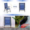 Patio Chairs Set of 2 Folding Outdoor Dining Chair Sling Adjustable Chair Blue