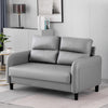 Ergonomics 2 Seater Sofa Modern High Back Fabric Couch With Wood Legs 2 Pockets