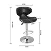 Set of 2 Faux Leather Chrome Bar Stools Swivel & Gas Lift, Foot Rest Pub Chair