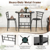 Small Table and 2 Chairs 3PCS Bar Kitchen Dining Breakfast Furniture Set W/Shelf
