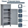 Bathroom Storage Cabinet Floor Standing Wooden Cupboard w/ Single Door & Drawer