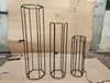 60,80,100cm Set of 3 Gold hexagon Metal Flower Stand Pedestal Plinth QT05400