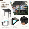 Soft Top Barbecue Picnic Tent Shelter 239 x 108 cm-Grey