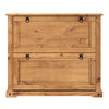 Corona Shoe Rack Chest 2 Shelf Cupboard Antique Wax Solid Wood Pine Wooden