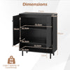 2-Door Kitchen Storage Cabinet with Adjustable Shelf-Black
