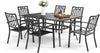 7Pcs Patio Dining Set Larger Rectangle Garden Outdoor Dining Set Patio Table Set