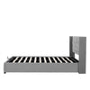 Merax Upholstered Bed Functional Bed from Storage Double Size Grey Velvet