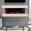 Wall Fireplace Electric Heater LED 7 Color Log Burning White Suite WIFI / Remote