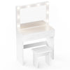 Dressing Table w/ Large Mirror and Stool,Vanity Table with Adjustable Brightnes