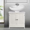 Bathroom Under Sink Cabinets Basin Storage Cupboard Dual Shutter Doors 2 Shelves