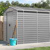 LAPOOH Garden Shed Grey 191x640x198 Galvanised Steel,Garden Storage Shed, N8S1