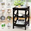 3-Tier Nightstand Sofa Bed Side Table Storage Display Stand End Table with Shelf