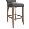 2x Breakfast High Bar Home Kitchen Pub Stools Chair Linen Seat Padded Wooden Leg