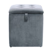 Grey Ottoman Storage Box Pouffe Seat Stool Footstool Footrest Storage Cube Bench
