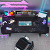 1.8m XXL Gaming Desk LED RGB Computer Table Elevated Monitor Stand Keyboard Tray