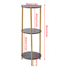 90cm Plant Stand 2/3-Tier Flower Holder Tall Side End Table with Golden Frame