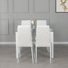 Set of 4/6 Diamond Dining Chairs Metal Legs High Back Seat Dining Room Furniture