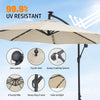 3m Banana Garden Parasol Sun Shade Patio Hanging Umbrella Cantilever 32 LED