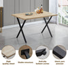 Modern Dining Table for 4 People,120cm Kitchen Dining Table w/ X Shape Metal Leg