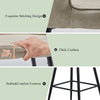 Set of 2 Bar Stools Faux Leather Back Upholstered Metal Legs Barstool Pub Chair