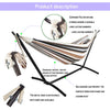 Cotton Hammock with Steel Stand 2 Person Swing Chair Bed Outdoor Garden Camping