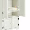 Tall Kitchen Larder Slim White Pantry Cabinet Cupboard Storage Unit Shelves Wood