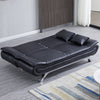 Black Leather Sofa Bed Recliner Chair Sleeper Sofa Bed 2/3 Seaters Couch Sleeper