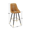 Faux Velvet Fabric Bar Stool Breakfast Kitchen Counter Breakfast Chair Bar Stool