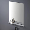 Frameless Bathroom Mirror with Glass Shelf Large Hanging Wall Rectangle Vanity