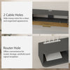 Grey Floating TV Stand Cabinet Wall Mounted Media Console Open Shelves Flip Door