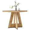 Square Dining Table for 4, 80cm Farmhouse Small Kitchen Table with Pedestal Base