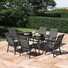 Black Glass Rect/Round/Square Garden Table Bistro Outdoor BBQ Patio Dining Table