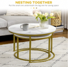 Coffee Table Set Of 2, Round Nest Of Tables Modern Side Tables For Living Room