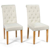 Dining Room Chairs Set of 2 Parson Accent Diner Chairs w/ Solid Wood Legs Beige